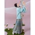 Ink Language Cat Butterfly Shadow Ming-made Full Suit Hanfu Female Flower Butterfly Stand-up Collar Double-breasted Jacket Skirt