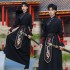 Hanfu Black Dragon Pattern Waist 4xl Suit Ancient Costumes Chinese Embroidery Men Women Embroidery Three-piece Set