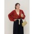 Song Dynasty Aircraft Sleeve Skirt Daily Hanfu Dresses For Women Polka Dot Design Sweet Improved Hanfu Costume