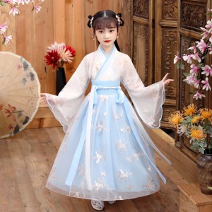 China Ancient Fairy Clothing Children Hanfu Costumes Chinese Tradition Year Dresses Girls Fashion Comfortable Dresses