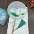Chinese Long Handle Embroidery Photo Group Fan Ancient Palace Decoration Fan Hanfu Female Summer Art Dance Fan