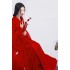 Newest Traditional Chinese Hanfu Dresses Women Solid Red Plus Size Chiffon Folk Dance Costumes Female Vintage Tang Suit