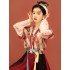 Chinese Summer Hanfu Dresses Printed Female Tang-made Beizi Waist-length 8 Broken Cross Skirt Hanfu Clothes Costume