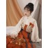 Hanfu Dresses Ming Dynasty Square Collar Half Sleeves Main Waist Female Winter Horse Face Skirt daily Improved Clothes
