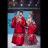 Original Chinese Wedding Ming Dynasty Hanfu Flower Red RoundNeck Dragon Robe Hanbok Stand Collar Long Dresses Women Python Costume