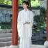 Solid White Vintage Hanfu Chinese Ancient Cosplay Costumes Long Robes Elegant Couple Chinese Traditional Dresses Dance Wear