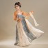 Chinese Ancient Classic Dance Gown Zither Performance Dresses Women Elegant Fairy Print Hanfu Dresses Cosplay Clothes