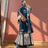 Qing Dynasty Imitation Antique Clothes Restored Hanfu Heavy Industry Stand Collar Embroidered Big Sleeves Robe