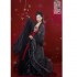 Original Hanfu Dresses 4PCS Women Elegant Chiffon Bronzing Hanfu Dresses Black Lace Butterfly Decorative Robe