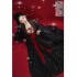 Original Hanfu Dresses 4PCS Women Elegant Chiffon Bronzing Hanfu Dresses Black Lace Butterfly Decorative Robe