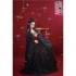 Original Hanfu Dresses 4PCS Women Elegant Chiffon Bronzing Hanfu Dresses Black Lace Butterfly Decorative Robe
