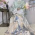 Original Ming Dynasty Hanfu Dresses Women Collared Half Sleeve Top Crane Print Horse Face Skirt 6 Color Fairy Costume