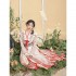 WuXinYi Original Hanfu Dresses For Women Sweet Round Neck Floral Embroidery Top Gradient Skirt Hanfu Suit 3PCS Fairy Dance Costume