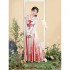 WuXinYi Original Hanfu Dresses For Women Sweet Round Neck Floral Embroidery Top Gradient Skirt Hanfu Suit 3PCS Fairy Dance Costume