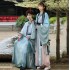 Hanfu Couples Chinese Ancient Embroidery Hanfu Shoot Adult Carnival Cosplay Costumes Blue Gray 3 Pcs Hanfu Outfit Men Women