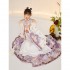 ShiSanYu Women Hanfu Dresses Stand Collar Exquisite Embroidered Long Robe Rabbit Pearl Cloud Shoulder Purple HorseFace Skirt Set