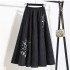 Two piece Set Spring Tang Suits Embroidery Long Sleeve Chinese Improved Version Thin Hanfu Women Tops Skirt Set