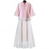 Summer Women Hanfu Chinese Blue White Pleated Skirt Dresses Plus Size JK Cosplay Costumes Traditional Clothing