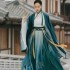 Gradient Green Elk Embroidery Women Hanfu Clothes Traditional Hanfu Set Chinese Dresses Carnival Cos Costume