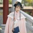 Original Chinese Autumn Winter Women Hanfu Cape Cloak Ancient Tang Princess Overcoat Women Fairy Floral Thicken Mantle Coat