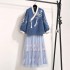 Chinese Traditional Improved Hanfu Embroidery Blouse Flower Skirt Suit Autumn Winter Spring Retro Student Clothing
