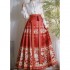 Improved Ming Dynasty Hanfu Suit With Long Horse-face Skirt Long-sleeved Chinese Traitional Pleated Clothing