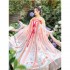 WuXinYi Original Tang Dynasty Chinese Fairy Dresses Women Sweet Flower Bird Print Hanfu Dresses Three piece Suit Summer 3M