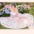 WuXinYi Original Tang Dynasty Chinese Fairy Dresses Women Sweet Flower Bird Print Hanfu Dresses Three piece Suit Summer 3M