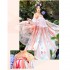 WuXinYi Original Tang Dynasty Chinese Fairy Dresses Women Sweet Flower Bird Print Hanfu Dresses Three piece Suit Summer 3M