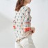 Modern Chinese Traditional Women Vintage Floral ethnic Print Tops three quarter kimono sleeves 