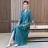 Modern Hanfu Women Embroidery V Neck Vintage National Zen Clothing Chinese Traditional Dresses Long Eleganti Slim Dresses