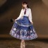 Blue Improved Ming Dynasty Eight-point Horse-face Skirt Chinese Pleated Skirt Daily Red Hanfu Skirt Women