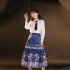 Blue Improved Ming Dynasty Eight-point Horse-face Skirt Chinese Pleated Skirt Daily Red Hanfu Skirt Women