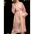 Vintage Chinese Hanfu Robe Slub Cotton Linen Round Neck Midi Losse Dresses Tang Dynasty Long Kimono Dressing Summer