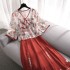 Large Size Women Improved Hanfu Dresses Suit Women Summer Retro Tang Dresses Two piece Set Cosplay Costumes Fairy Costume