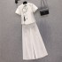 Summer Lotus Sweet Chinese Suit Large Size Embroidered Top Suit Hanfu Slim Wide leg Pants Oversized Women Two piece Set