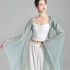 Chiffon Top Hanfu Costumes National Female Chinese Classical Dance Costumes Elegant Practice Sexy Tops Performance Clothes