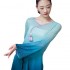 V Neck Modern Dance Long Sleeve Classical Dancewear National Tops Hanfu Blouse Loose Hem Yoga Practice Clothing Adults