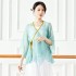 Women Classical Dance Shirt Chinese Folk Dance Costumes Hanfu Folk Ballet Practice Clothes Yoga Sportswear Tops