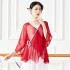 Women Classical Dance Shirt Chinese Folk Dance Costumes Hanfu Folk Ballet Practice Clothes Yoga Sportswear Tops
