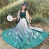 Women Hanfu Song Dynasty Loose Retro Dresses Cardigan Flower Bird Print Pleated Skirt Camisole Suit Wei Jin Dynasty Clothing