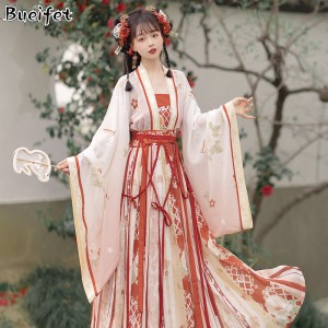 Chinese Traditional Embroidery Hanfu Women Fairy Costumes Clothing Han Dynasty Princess Oriental Ancient Dresses