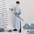 Fashion Tang Ming Dynasty Hanfu Male Modern China Traditional Embroidery Unisex Women Men Round Neck Robe Chinese