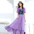 traditional chinese retro Dresses women flower embroidery hanfu national chiffon hanfu elegant folk dance