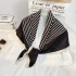 Stripe Imitation silk Scarf Women spring summer Sweet silk scarf fashion print decorative square