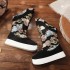 Chinese Hanfu Embroidered Boots Shoes Men Vintage Hanfu High Heighten Black Bow Soap Boots Shoes Men Women Plus Size 44#