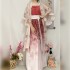 Chinese Hanfu Dresses 3PCS Set Pink Flowing Pleated Dresses Chinese Ancient Women Embroidery Dresses Costumes Shooting Graduation