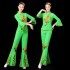 Classical National Yangko Dance Wear Elegant Folk Square Dance Hanfu Clothing Red Green Traditional Folk Dance Performance Suit