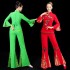 Classical National Yangko Dance Wear Elegant Folk Square Dance Hanfu Clothing Red Green Traditional Folk Dance Performance Suit