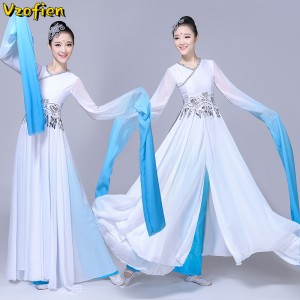 Chinese Folk Dance Modern Classical Dance Costumes Water Sleeve Yangko Clothing Ancient Traditional Oriental Hanfu Yangko Dress